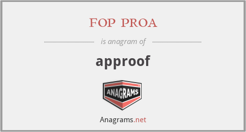 fop proa - approof